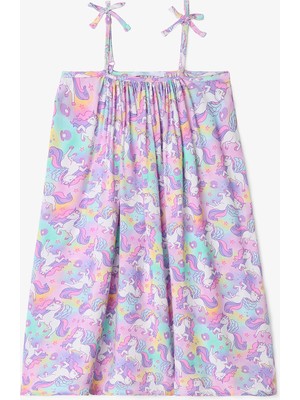 Kız Çocuk Sweet Unicorn Plaj Elbisesi
