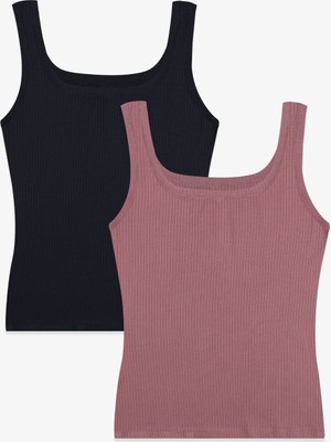 2'li Kalın Askılı Fitilli Atlet