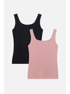 2'li Kalın Askılı Fitilli Atlet