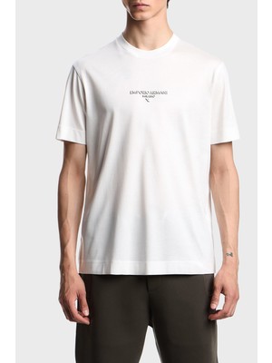 Emporio Armani Logo Baskılı Pamuklu Regular Fit Bisiklet Yaka T Shirt Erkek T Shirt EM002838 AF10761 U0003