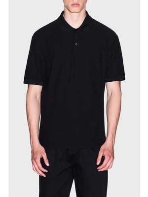 Armani Exchange Jakarlı Pamuklu Regular Fit Düğmeli Polo Yaka T Shirt Erkek Polo Yaka T Shirt XM001882 AF10337 FC022