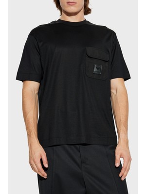 Emporio Armani Logolu Pamuklu Regular Fit Tek Göğüs Cepli T Shirt Erkek T Shirt EM002978 AF10761 UC001