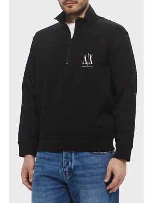 Armani Exchange Streç Pamuklu Regular Fit Dik Yaka Sweat Erkek Sweat XM000370 AF10818 UC001