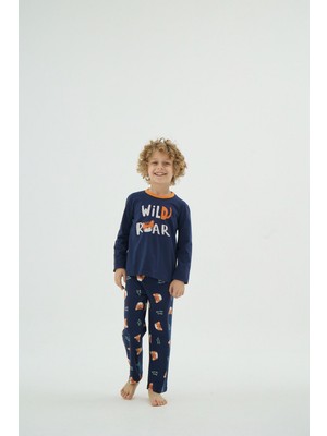 8955 Erkek Ç. Baskılı Pijama Takım