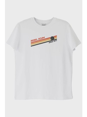 Nuugg Retro 'REBEL SCUM' Grafikli Star Wars Beyaz Tişört