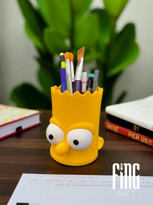 Bart Simpson Tasarımlı Kalemlik ve Organizer – Kalem, Fırça, Makyaj ve Banyo Düzenleyici