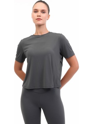 Lumberjack Wl 11UUR24DP3300 Yog 5pr Antrasit Kadın Kısa Kol T-Shirt