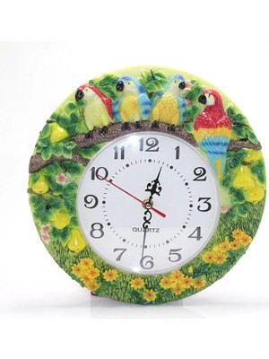 Duvara Asmalı Papağanlı Polyester Saat ALK1537