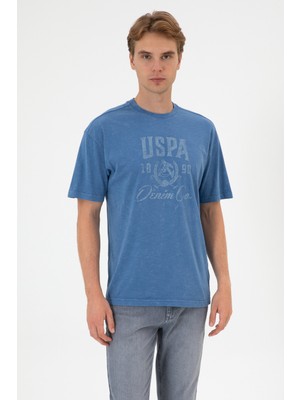 U.S. Polo Assn. Erkek Comfort Fit Bisiklet Yaka İndigo Tişört 50300228-VR028