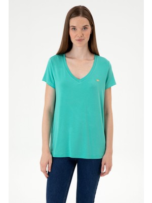 U.S. Polo Assn. Kadın Mint Basic Tişört 50300829-VR090