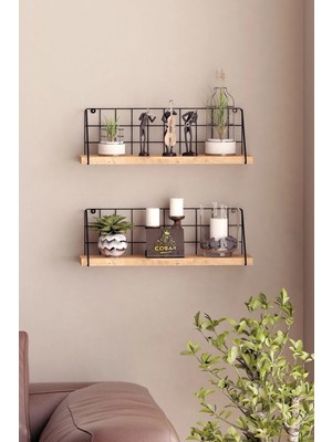 2 Adet Modern Ege Duvar Rafı Metal Duvar Rafı Metal Mutfak Banyo Rafı 2 Adet
