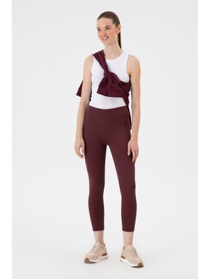 U.S. Polo Assn. Kadın Bordo Yüksek Bel Toparlayıcı Günlük Tayt 50314365-VR177