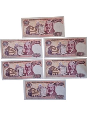 Koleksiyon 7. Emisyon 100 Lira Harf Takımı (Abcdef) Çil