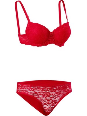 Iç Giyim Ebru Desteksiz Dantelli Sütyen ve Külot Takım (Sütyen Yıkama Topu Hediyeli)