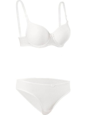 Iç Giyim Ebru Lüx Silikonlu Desteksiz Düz Sütyen Külot Takım (Sütyen Yıkama Topu Hediyeli )