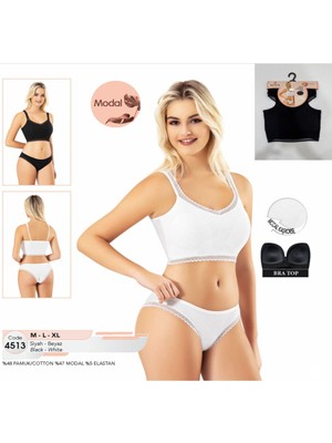 Iç Giyim Kota Modal Kumaş Dantel Lastik Kenarlı Ikili Takım