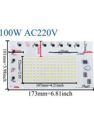 220 Volt 100 Watt Gün Işığı Hazır Projektör Pcb Ledi Smd 2835 Ledli Projektör Kartı