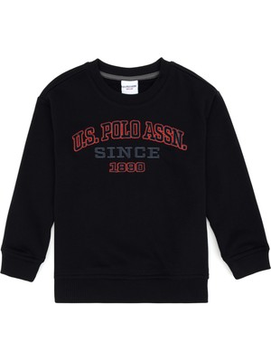 U.S. Polo Assn. Erkek Çocuk Siyah Bisiklet Yaka Sweatshirt 50313843-VR046