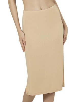 Kadın Viskon Diz Altı Uzun Astar Jüpon Kombinezon