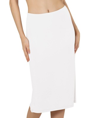 Kadın Viskon Diz Altı Uzun Astar Jüpon Kombinezon