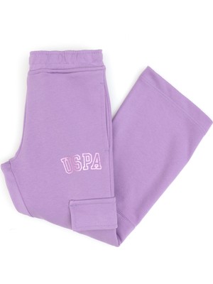 U.S. Polo Assn. Kız Çocuk Lila Cep Detaylı Parlak Baskılı Eşofman Altı 50316892-VR034