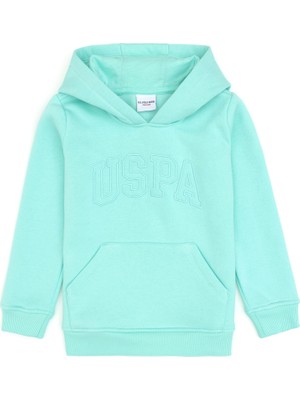 U.S. Polo Assn. Kız Çocuk Mint Kapüşonlu Şardonlu Basic Sweatshirt 50314311-VR250