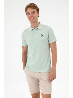 U.S. Polo Assn. Erkek Su Yeşili Basic Tişört 50298041-VR048