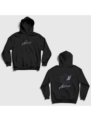 Presmono Unisex Siyah Allied Daniel Park Lookism Sırt Baskılı Kapüşonlu Sweatshirt