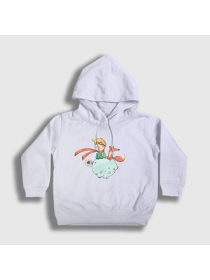 Presmono Unisex Çocuk Beyaz Fox Le Petit Prince Küçük Prens Kapüşonlu Sweatshirt