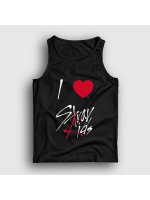 Presmono Unisex Siyah I Love Stray Kids Atlet
