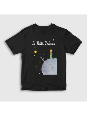 Presmono Unisex Çocuk Siyah Cover Le Petit Prince Küçük Prens T-Shirt