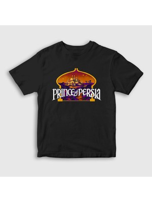 Presmono Unisex Çocuk Siyah Vintage Prince Of Persia 1 T-Shirt