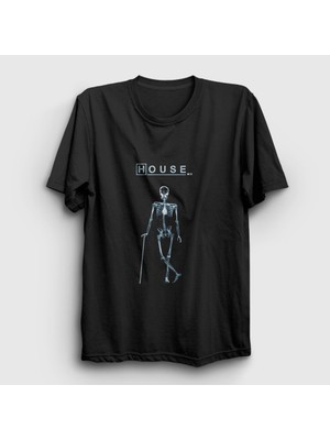 Presmono Unisex Siyah x Ray Skeleton House Md T-Shirt
