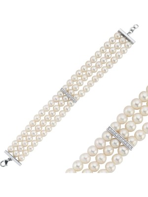 Choker Zirkon Taşlı Doğal Inci Bileklik