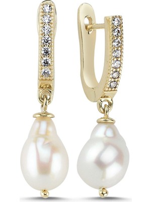 Sıralı Damla Doğal Inci Küpe