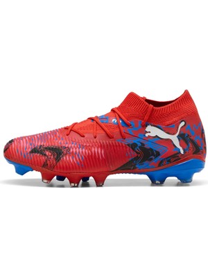Puma Future 8 Match Playmkr FG-AG Erkek Kırmızı Çim Saha Kramponu Çorapsız Bilek Tipi