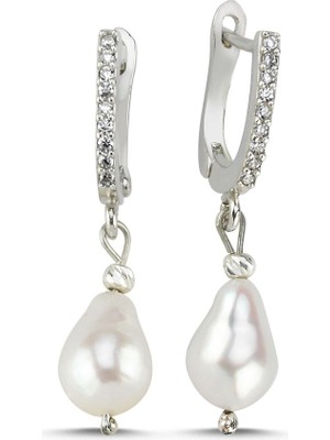 Sıralı Damla Doğal Inci Küpe