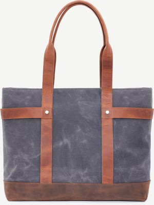 Deri Garnili Kumaş Omuz Çantası