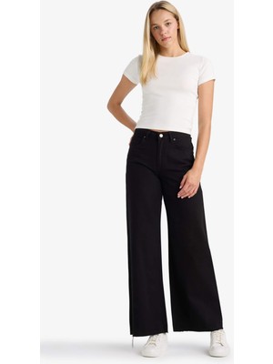 DeFacto %100 Pamuk Wide Leg Normal Bel Gabardin Pantolon E4381AX25AU