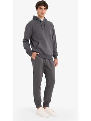 DeFacto Regular Fit Beli Bağcıklı Cepli Paçası Lastikli Şardonlu Basic Düz Jogger Eşofman Altı E6326AX25AU