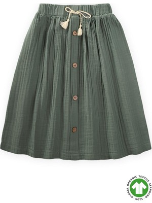 Organik Müslin Etek 2-8 Yaş Haki Yeşil