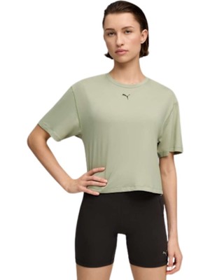 Puma W Cloudspun Oversized Tee Kadın Yeşil Koşu Tişört
