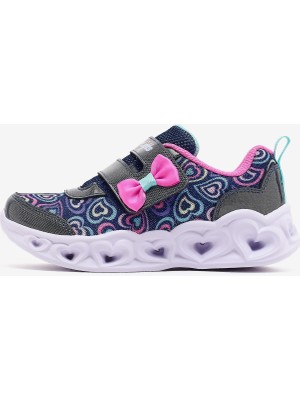 Skechers Heart Lights Boogie Land Küçük Kız Çocuk Lacivert Işıklı Spor Ayakkabı 303258N Nvmt