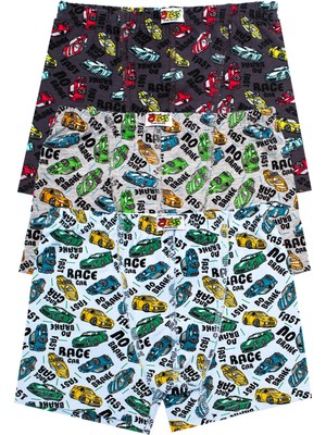 Öts Erkek Çocuk Boxer 3'lü Baskılı (%96 Pamuk - %4 Elastan)