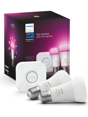 Philips Huewca 9W E27 Renkli Akıllı Ampul 2'li Başlangıç Seti