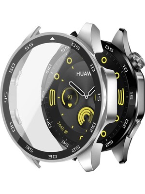 Huawei Watch Gt4 46 mm Uyumlu Kasa ve Ekran Koruyucu 360 Tam Koruma Sert Pc Kasa Koruyucu