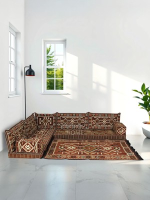 Şark Köşesi Takımı Kahve Anadolu Modeli Koltuk Takımı Sünger Dahil 10 Parça