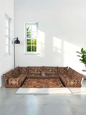 Şark Köşesi Takımı Kahve Anadolu Modeli Koltuk Takımı Sünger Dahil 15 Parça