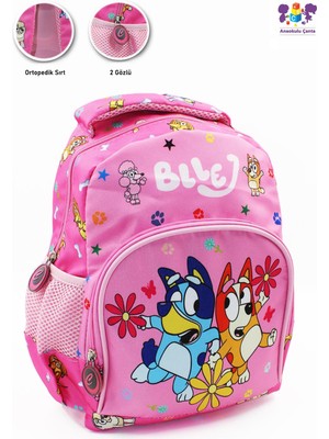 2 Gözlü Bluey Anaokulu Çantası - Kız Çocuk Çanta Kreş Çantası - Bluey Çanta