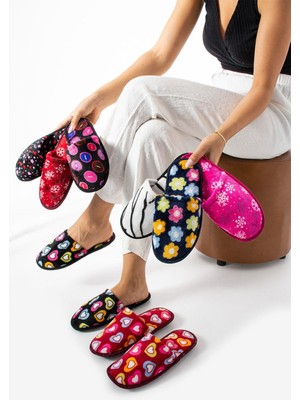 Moda Devrin Kadın Önü Kapalı Pvc Taban Terlik 3'lü Paket Ev Terliği Çeyiz Bohça Seti